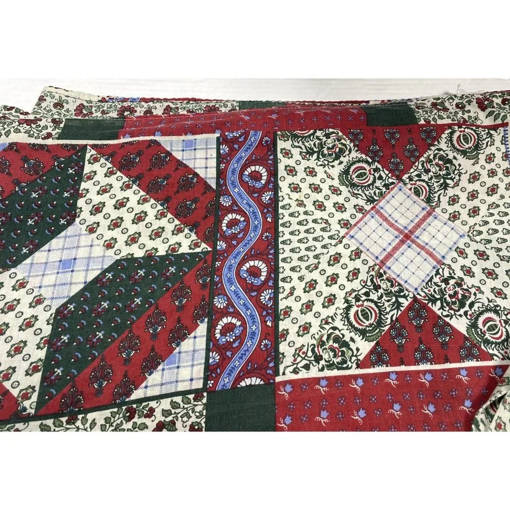 Vintage Gorgeous Sheets Set King Size 3 Pc Pillowcases Flat Bandana Patchwork